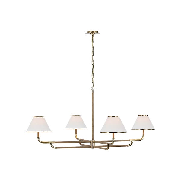 【Visual Comfort】アメリカ・デザイン照明 モダンシャンデリア「Rigby Grande Chandelier」4灯　ゴールド・ナチュラル（W1378×H629mm）