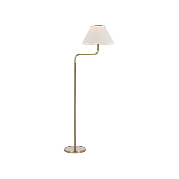 【Visual Comfort】アメリカ・フロアライト「Rigby Medium Bridge Arm Floor Lamp」1灯　ゴールド・ナチュラル (W356×H1378mm)