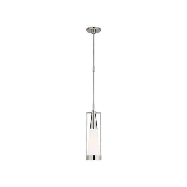 【Visual Comfort】アメリカ・デザイン照明 ペンダントライト「Calix Small Pendant」1灯　シルバー・ホワイト（W146×H540mm）