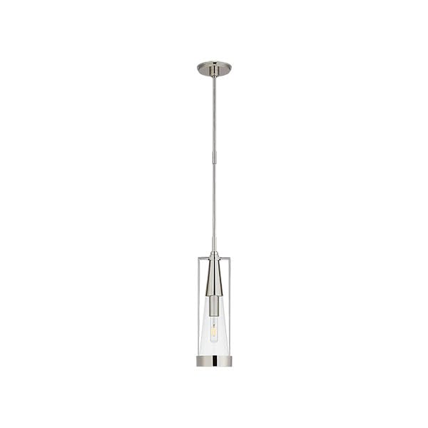 【Visual Comfort】アメリカ・デザイン照明 ペンダントライト「Calix Small Pendant」1灯　シルバー・クリア（W146×H540mm）