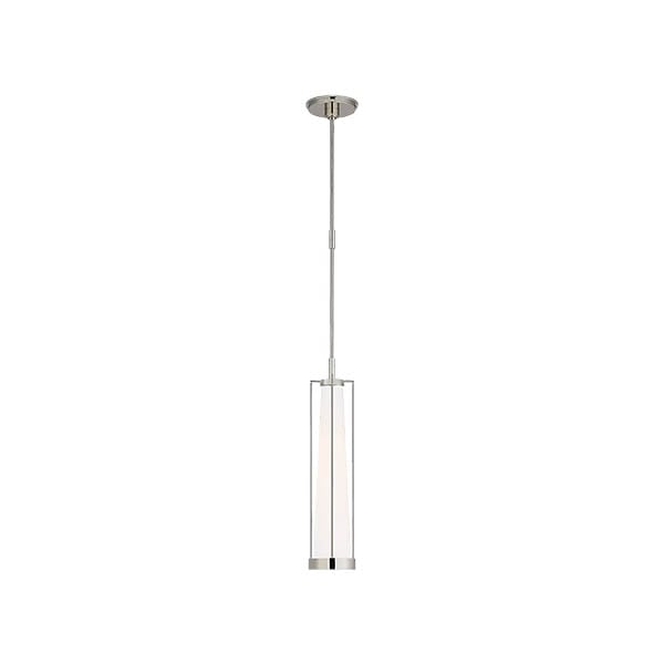 【Visual Comfort】アメリカ・デザイン照明 ペンダントライト「Calix Tall Pendant」1灯　シルバー・ホワイト（W127×H572mm）