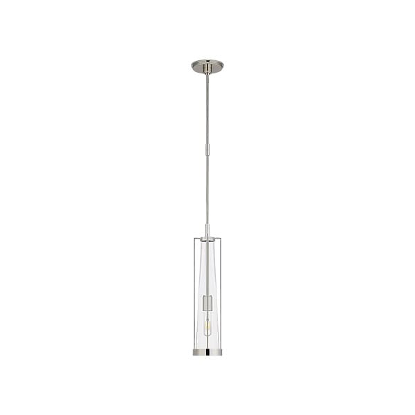 【Visual Comfort】アメリカ・デザイン照明 ペンダントライト「Calix Tall Pendant」1灯　シルバー・クリア（W127×H572mm）