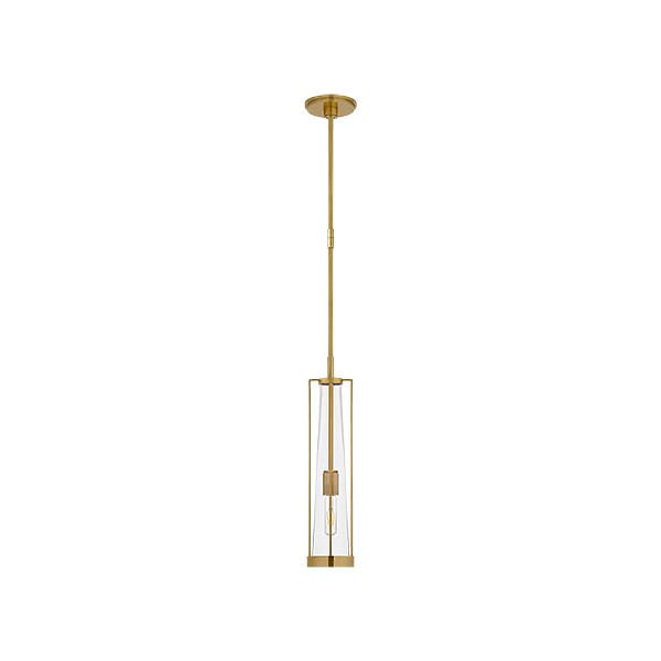 【Visual Comfort】アメリカ・デザイン照明 ペンダントライト「Calix Tall Pendant」1灯　ゴールド・クリア（W127×H572mm）