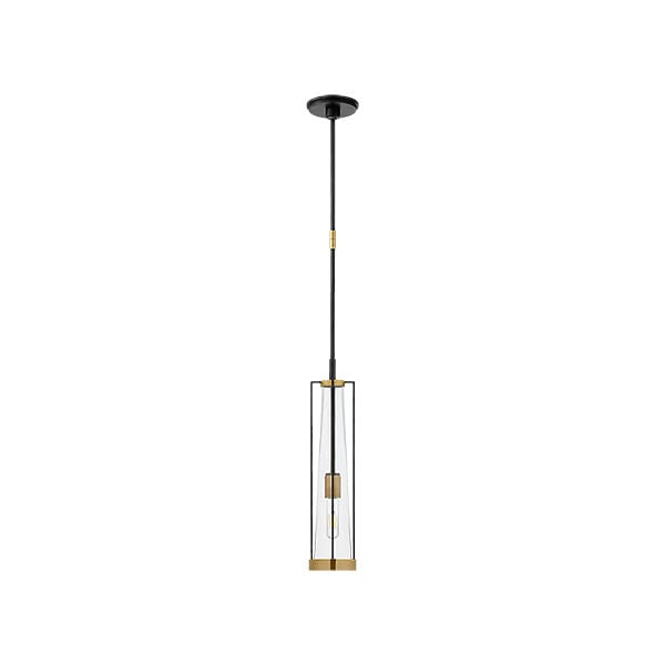 【Visual Comfort】アメリカ・デザイン照明 ペンダントライト「Calix Tall Pendant」1灯　ブロンズ・ゴールド・クリア（W127×H572mm）