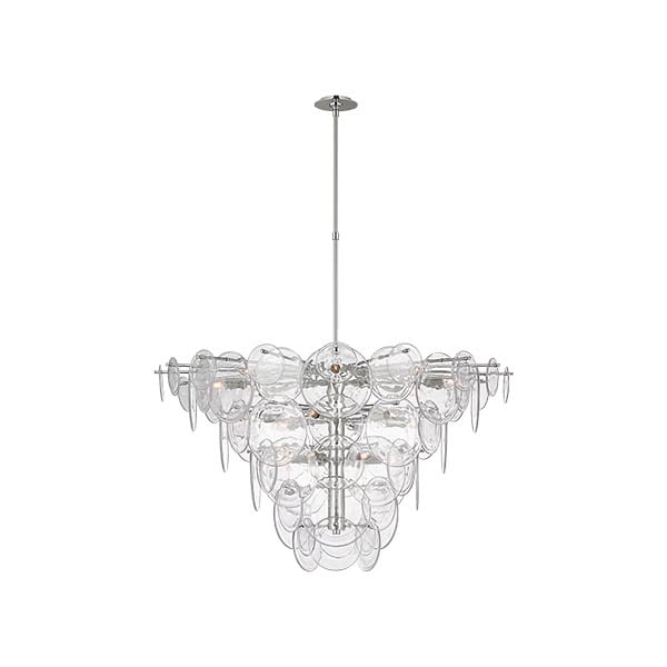 【Visual Comfort】アメリカ・デザイン照明 モダンシャンデリア「Loire Extra Large Chandelier」20灯　シルバー・クリア（W1181×H705mm）