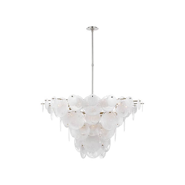 【Visual Comfort】アメリカ・デザイン照明 モダンシャンデリア「Loire Extra Large Chandelier」20灯　シルバー・ホワイト（W1181×H705mm）