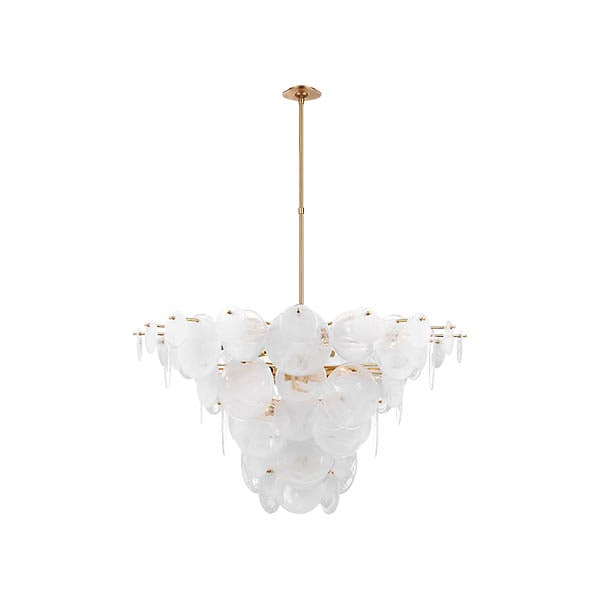 【Visual Comfort】アメリカ・デザイン照明 モダンシャンデリア「Loire Extra Large Chandelier」20灯　ゴールド・ホワイト（W1181×H705mm）