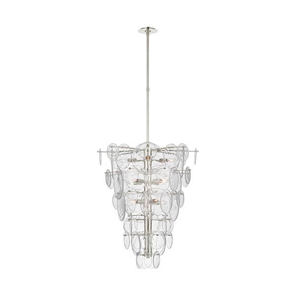 【Visual Comfort】アメリカ・デザイン照明 モダンシャンデリア「Loire Cascading Chandelier」12灯　シルバー・クリア（W743×H908mm）