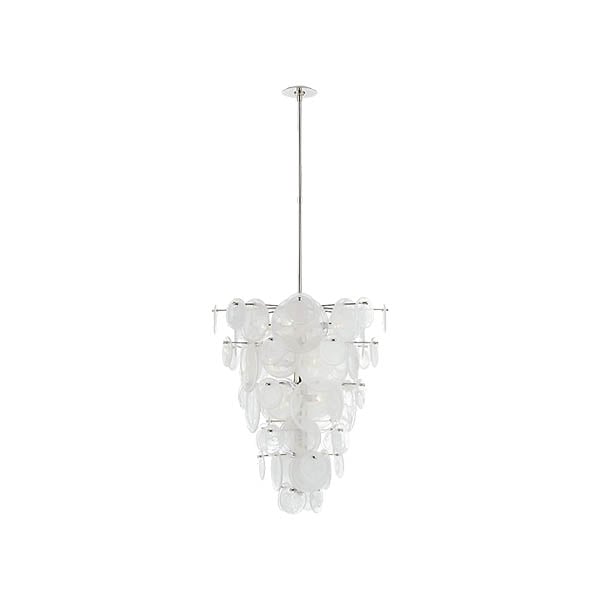 【Visual Comfort】アメリカ・デザイン照明 モダンシャンデリア「Loire Cascading Chandelier」12灯　シルバー・ホワイト（W743×H908mm）