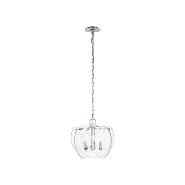 【Visual Comfort】アメリカ・デザイン照明 ペンダントライト「Loire Petite Chandelier」3灯　シルバー・クリア（W394×H375mm）