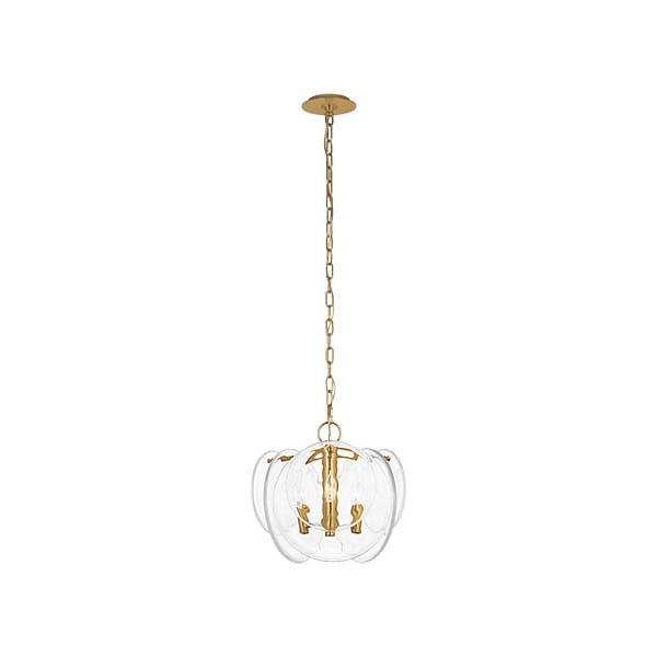 【Visual Comfort】アメリカ・デザイン照明 ペンダントライト「Loire Petite Chandelier」3灯　ゴールド・クリア（W394×H375mm）