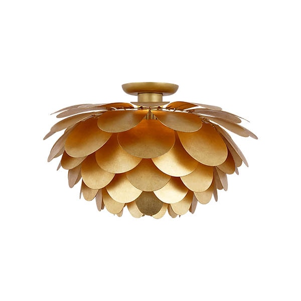 【Visual Comfort】アメリカ・デザイン照明 フラッシュマウント「Cynara XL Flush Mount」1灯・ゴールド（W584×H343mm）