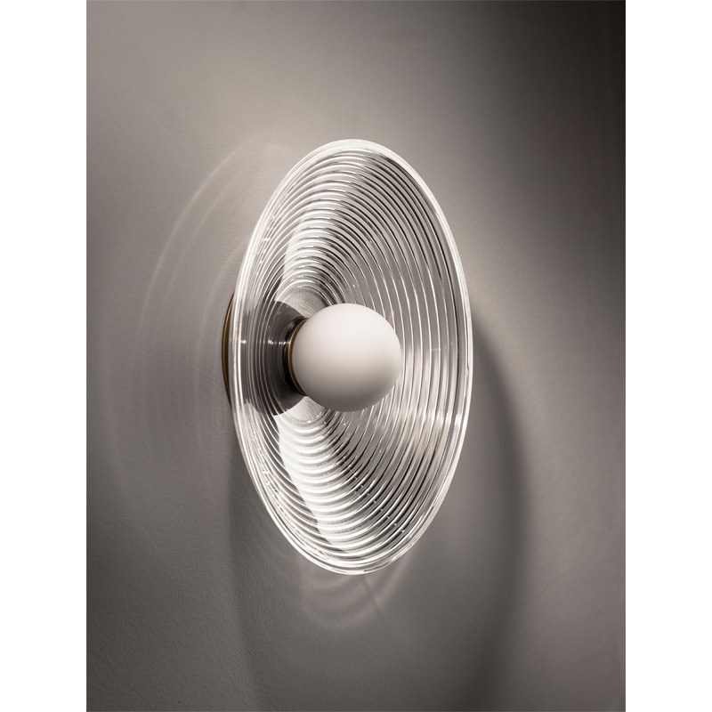 【ALLIED MAKER】 アメリカ・インテリア照明「Glass Concentric」ウォールライト 1灯(φ300×D90mm)