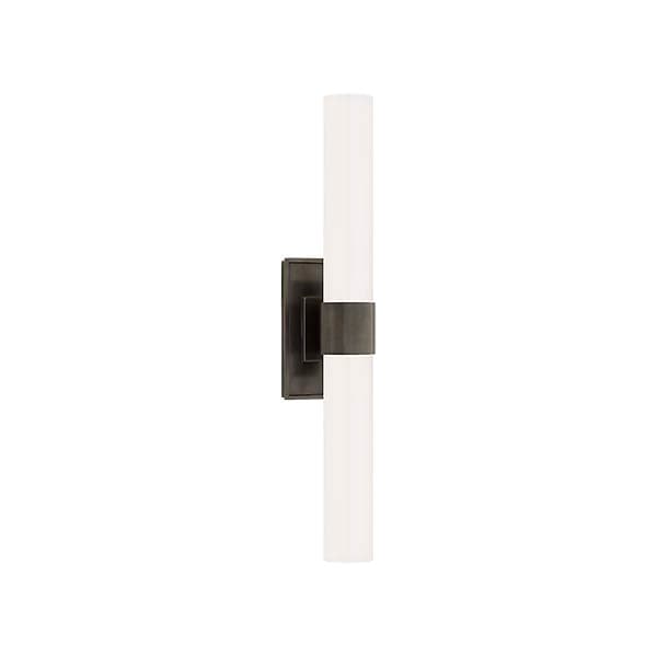 【Visual Comfort】アメリカ・ウォールライト「Presidio Petite Double Sconce」2灯　ブロンズ・ホワイト（W120×D114×H584mm）