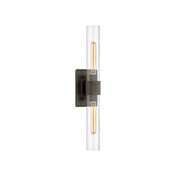 【Visual Comfort】アメリカ・ウォールライト「Presidio Petite Double Sconce」2灯　ブロンズ・クリア（W120×D114×H584mm）