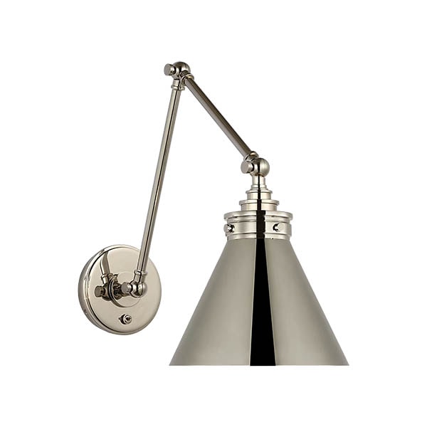 【Visual Comfort】アメリカ・ウォールライト「Parkington Double Library Wall Light」1灯 シルバー（W216×D394〜629×H356〜381mm）