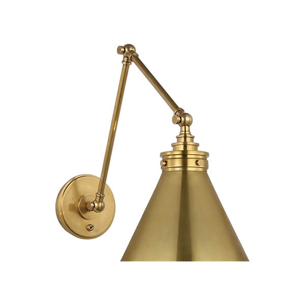 【Visual Comfort】アメリカ・ウォールライト「Parkington Double Library Wall Light」1灯 ゴールド（W216×D394〜629×H356〜381mm）