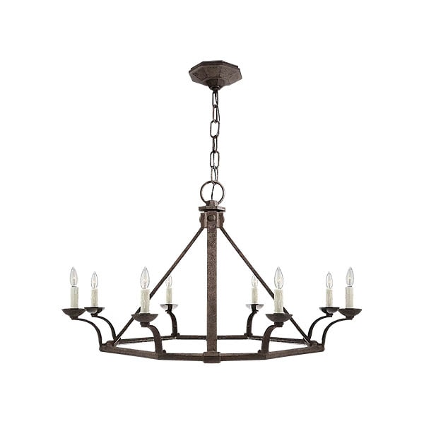 【Visual Comfort】アメリカ・デザイン照明 ペンダントライト「Robertson Single Tier Chandelier」8灯　ブラック（W1092×H699mm）