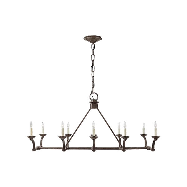 【Visual Comfort】アメリカ・デザイン照明 ペンダントライト「Robertson Linear Chandelier」10灯　ブラック（W1372×D660×H660mm）