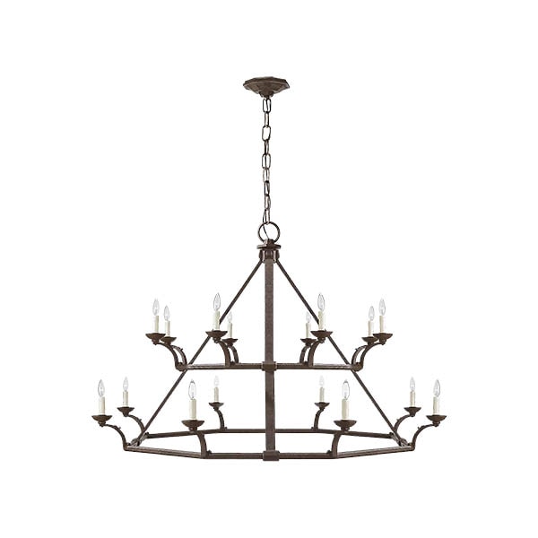 【Visual Comfort】アメリカ・デザイン照明 ペンダントライト「Robertson Double Tier Chandelier」16灯　ブラック（W1022×H1670mm）