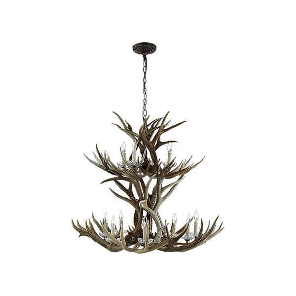 【Visual Comfort】アメリカ・デザイン照明 シャンデリア「Straton Double Tier Chandelier」12灯　ナチュラル（W1118×H1067mm）