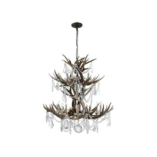【Visual Comfort】アメリカ・デザイン照明 シャンデリア「Straton Double Tier Chandelier」12灯　ナチュラル・クリスタル（W1118×H1067mm）