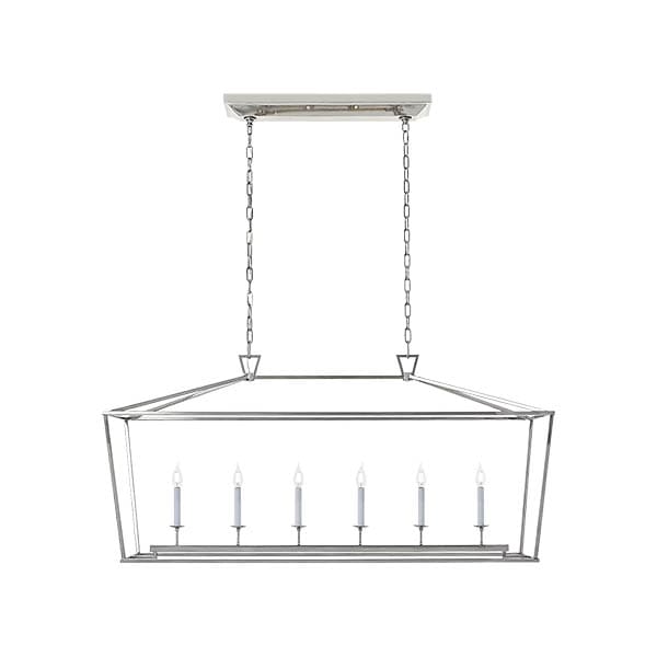 【Visual Comfort】アメリカ・デザイン照明 シャンデリア「Darlana Large Linear Lantern」6灯・シルバー（W1372×D432×H648mm）