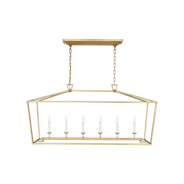 【Visual Comfort】アメリカ・デザイン照明 シャンデリア「Darlana Large Linear Lantern」6灯・ゴールド（ギルド）（W1372×D432×H648mm）