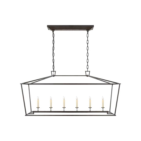 【Visual Comfort】アメリカ・デザイン照明 シャンデリア「Darlana Large Linear Lantern」6灯・ブラック（W1372×D432×H648mm）