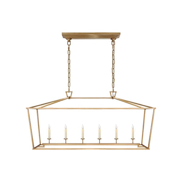 【Visual Comfort】アメリカ・デザイン照明 シャンデリア「Darlana Large Linear Lantern」6灯・ゴールド（真鍮）（W1372×D432×H648mm）