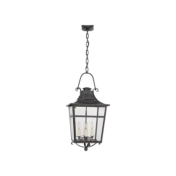 【Visual Comfort】アメリカ・デザイン照明 ペンダントライト「Carrington Small Lantern」4灯　ブラック（W406×H876mm）