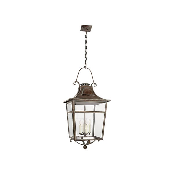 【Visual Comfort】アメリカ・デザイン照明 ペンダントライト「Carrington Large Lantern」4灯　グレー（W572×H1232mm）