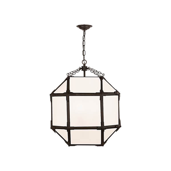【Visual Comfort】アメリカ・デザイン照明 ペンダントライト「Morris Medium Lantern」3灯　グレー・ホワイト（W502×H660mm）