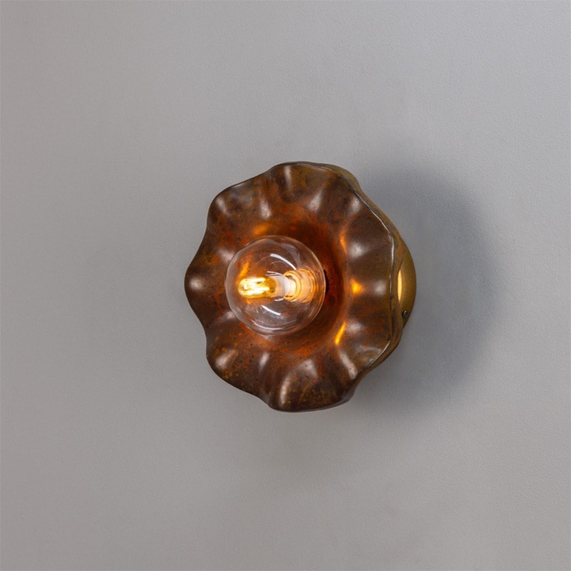 【Mullan】アイルランド「Rivale」セラミックシェードウォールライト1灯（W210×D155×H210mm）Rust Iron