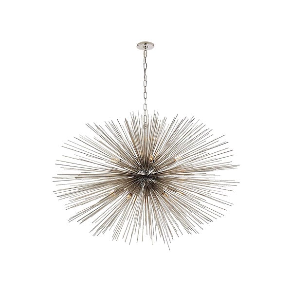 【Visual Comfort】アメリカ・スプートニク照明「Strada Large Oval Chandelier」20灯　シルバー（W1270×H914mm）