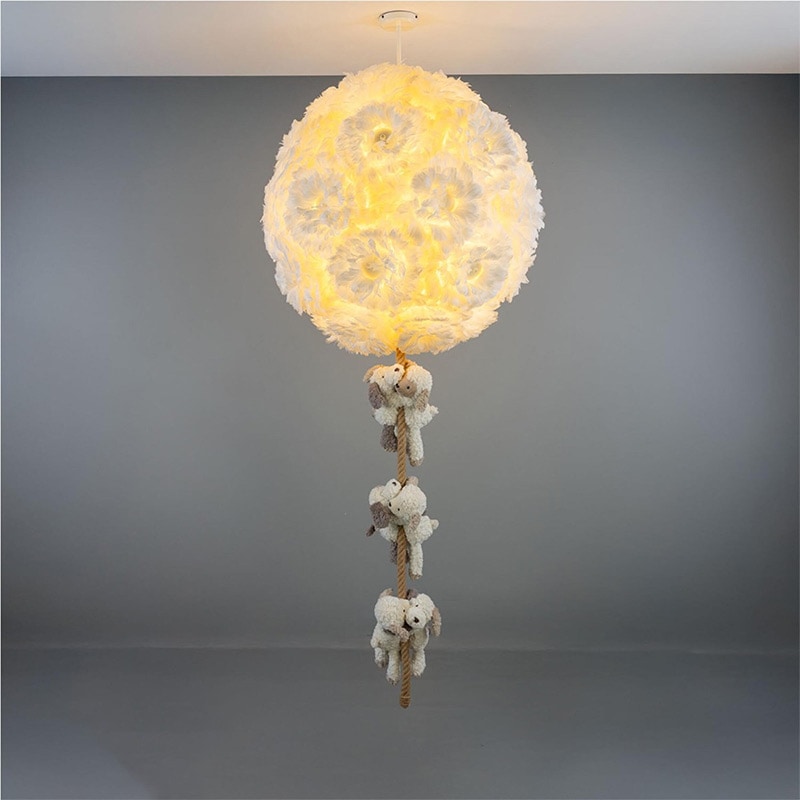 【Mullan】アイルランド「Foz Teddy Cloud Pendant」テディベアクラウド シャンデリア33灯（φ930mm）