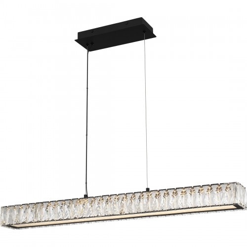 【QUOIZEL】アメリカ・デザイン照明 LED クリスタルペンダントライト「Reese」ブラック（W930×D120×H90mm）