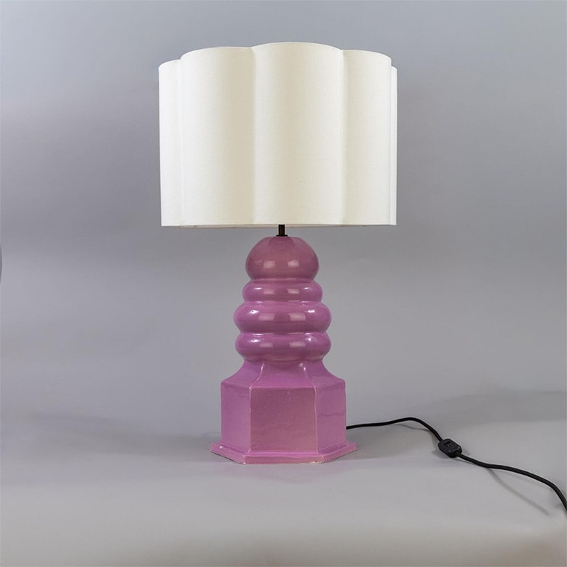 【Mullan】アイルランド「Safi-Small」セラミックテーブルライト 1灯（φ450×H750mm）Carnation Pink
