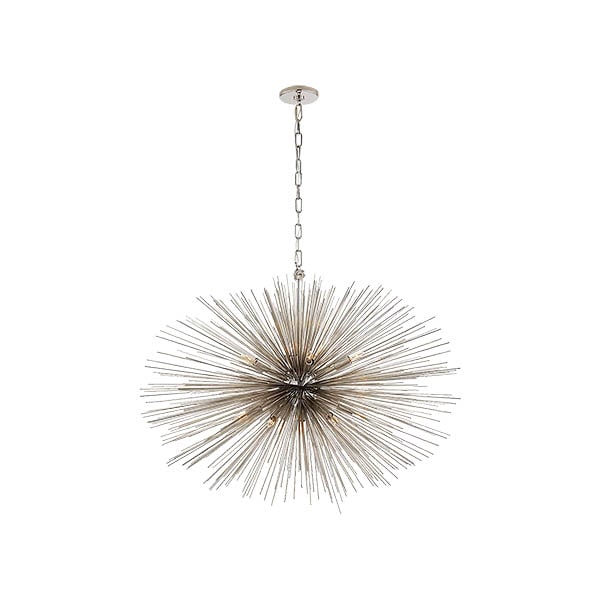 【Visual Comfort】アメリカ・スプートニク照明「Strada Medium Oval Chandelier」20灯　シルバー（W965×H673mm）