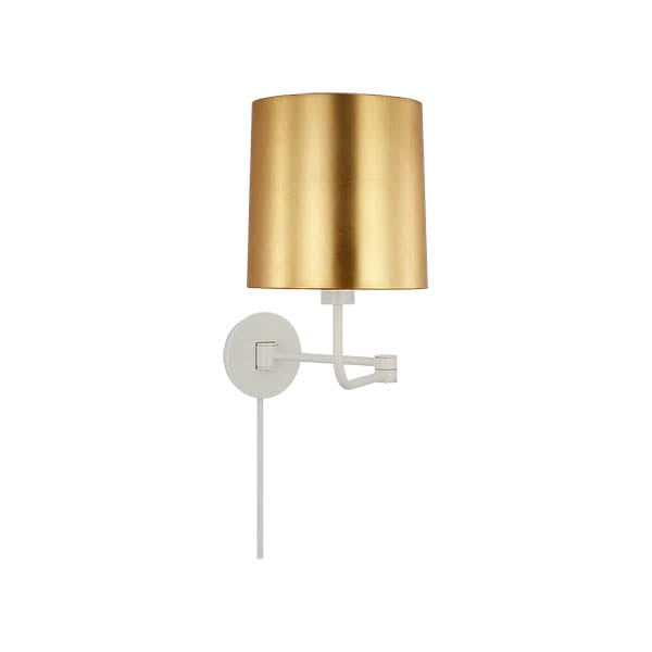 【Visual Comfort】アメリカ・ウォールライト「Go Lightly Swing Arm Wall Light」1灯 ゴールド（ギルド）・ナチュラル（W222×D222〜533×H400mm）
