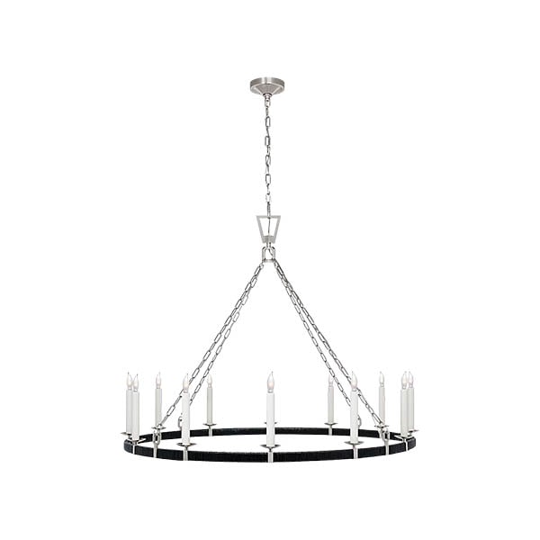 【Visual Comfort】アメリカ・デザイン照明 シャンデリア「Darlana XL Wrapped Ring Chandelier」12灯　シルバー・ブラック（W1270×H984mm）