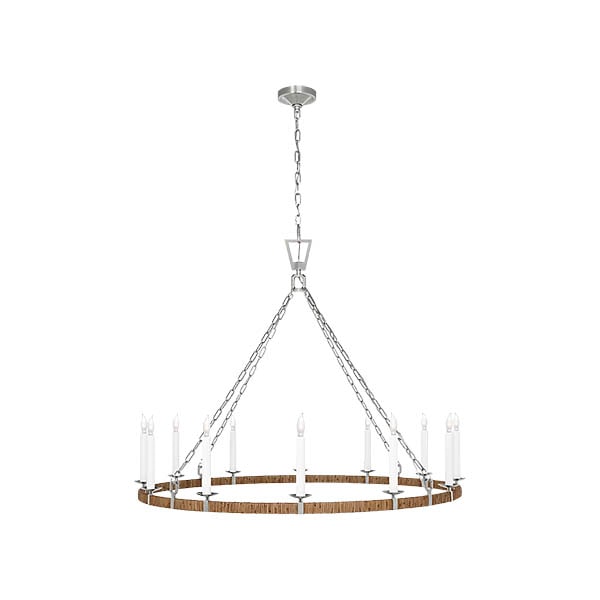 【Visual Comfort】アメリカ・デザイン照明 シャンデリア「Darlana XL Wrapped Ring Chandelier」12灯　シルバー・ナチュラル（W1270×H984mm）