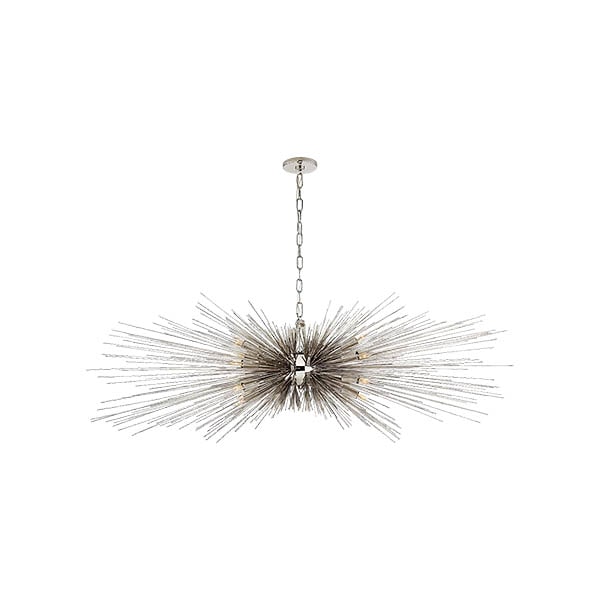 【Visual Comfort】アメリカ・スプートニク照明「Strada Large Linear Chandelier」16灯　シルバー（W1524×H578mm）