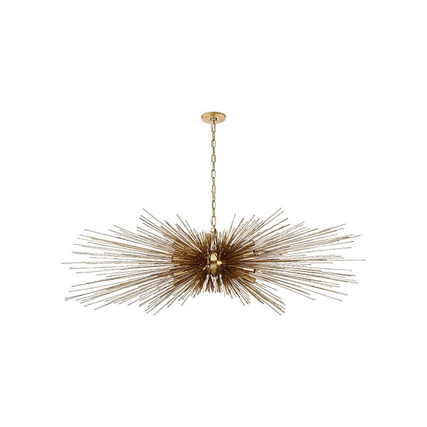 【Visual Comfort】アメリカ・スプートニク照明「Strada Large Linear Chandelier」16灯　ゴールド（W1524×H578mm）