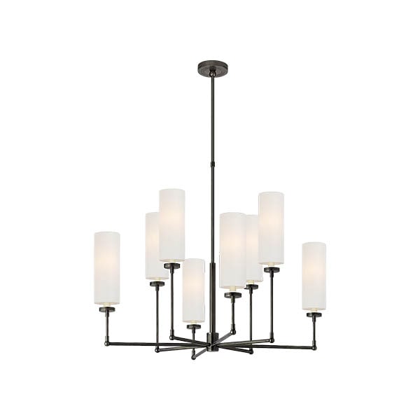 【Visual Comfort】アメリカ・デザイン照明 モダンシャンデリア「Ziyi Large Chandelier」8灯　ブロンズ・リネン（W857×H533mm）