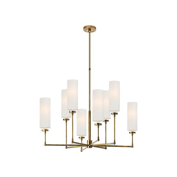 【Visual Comfort】アメリカ・デザイン照明 モダンシャンデリア「Ziyi Large Chandelier」8灯　ゴールド・リネン（W857×H533mm）