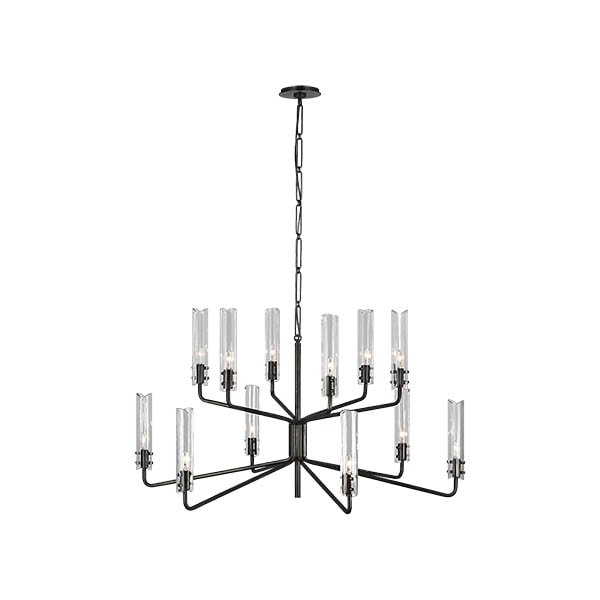 【Visual Comfort】アメリカ・デザイン照明 モダンシャンデリア「Casoria Large Two-Tier Chandelier」12灯　ブロンズ（W1073×H603mm）