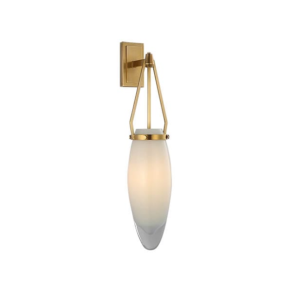 【Visual Comfort】アメリカ・ウォールライト「Myla Medium Bracketed Sconce」1灯　ゴールド・ホワイト（W108×D133×H489mm）