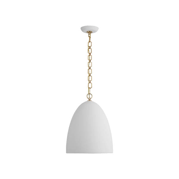 【Visual Comfort】アメリカ・デザイン照明 ペンダントライト「Elliot Medium Dome Pendant」1灯・ホワイト（W356×H470mm）