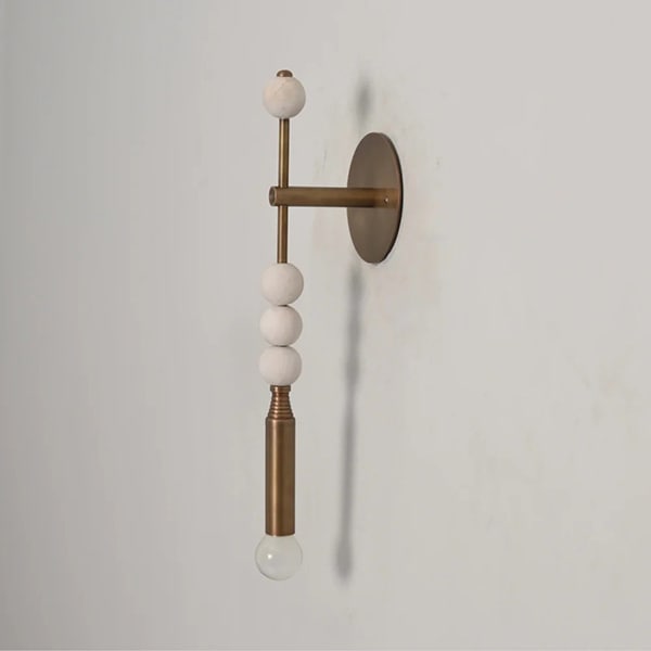【LIGHTCOVE】アメリカ・デザイン照明 ブラケットライト「Brass Marble」（W127×D127×H431mm）